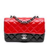 Mini Rectangular Bicolor Patent Single Flap