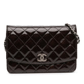 Quilted Patent Brilliant Wallet On Chain