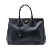 Medium Saffiano Lux Galleria Double Zip Satchel