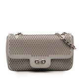 Perforated Leather Gancini Luciana Chain Flap