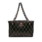 CC Quilted Calfskin Tweedy Shopping Tote