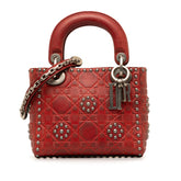 Mini Embossed Calfskin Cannage Studded Flower Lady Dior