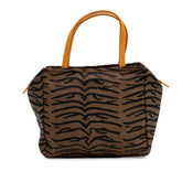 Zebra Print Canvas Handbag