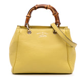 Mini Calfskin Bamboo Shopper Satchel