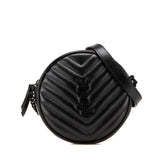 Chevron Calfskin Round Vinyle Camera Bag