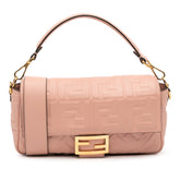 Zucca Embossed Leather Baguette Satchel