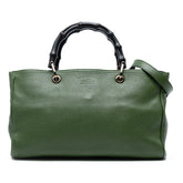 Medium Calfskin Bamboo Shopper Satchel