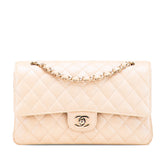 Medium Classic Iridescent Caviar Double Flap