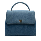 CC Denim Kelly Top Handle Bag