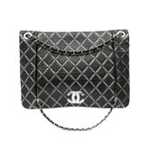 Quilted Metallic Distressed Lambskin CC Crystal Flap