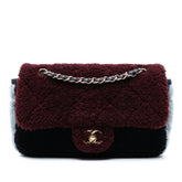 Medium Tricolor CC Quilted Shearling Single Flap