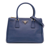 Small Saffiano Lux Galleria Double Zip Satchel