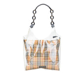 PVC and House Check Canvas Shopper Tote