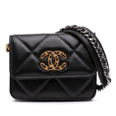 Lambskin 19 Flap Coin Purse With Chain