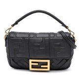 Mini Zucca Embossed Leather Baguette Satchel
