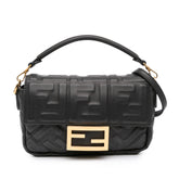 Mini Zucca Embossed Leather Baguette Satchel
