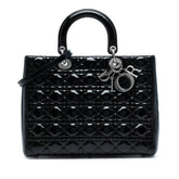 Large Patent Cannage Lady Dior