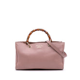 Medium Calfskin Bamboo Shopper Satchel