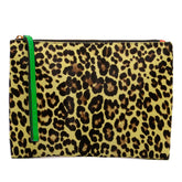 Pony Hair and Calfskin Leopard Print Clutch