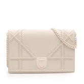 Small Ultra Matte Studded Calfskin Diorama Wallet on Chain