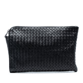 Leather Intrecciato Clutch
