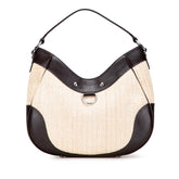 Straw and Leather Shoulder Bag