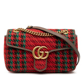 Medium GG Marmont Houndstooth Tweed Shoulder Bag