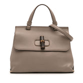 Small Leather Bamboo Daily Satchel