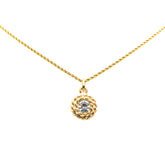 Gold Plated Rhinestone Pendant Necklace