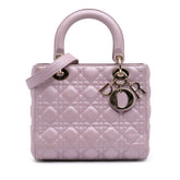 Medium Pearlescent Lambskin Cannage Lady Dior