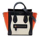 Nano Tricolor Canvas and Leather Luggage Tote