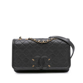 Medium Caviar CC Filigree Flap