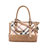 Embossed Supernova Check Coated Canvas Satchel