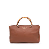 Medium Calfskin Bamboo Shopper Satchel