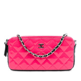 Bicolor Patent Double Zip Wallet on Chain