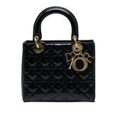 Medium Patent Cannage Lady Dior