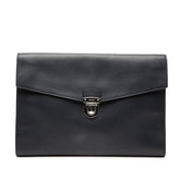Large Saffiano Lux Envelope Pushlock Clutch