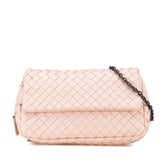 Leather Intrecciato Chain Flap Crossbody
