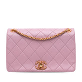Quilted Lambskin Braided CC Single Flap