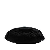 CC Pleated Satin Frame Evening Clutch