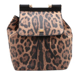Leopard Print Leather Dauphine Miss Sicily Backpack