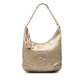 Metallic Leather Soho Shoulder Bag