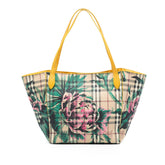 Small Haymarket Check Floral Print Coated Canvas Canterbury Tote