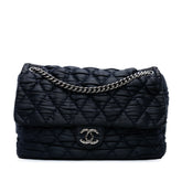 Extra Large CC Quilted Satin Single Flap