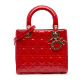 Medium Patent Cannage Lady Dior