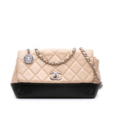 CC Bicolor Quilted Calfskin and Caviar Single Flap