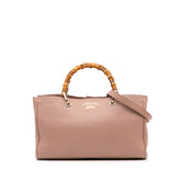 Medium Calfskin Bamboo Shopper Satchel