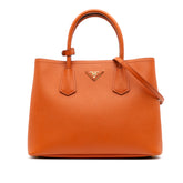 Medium Saffiano Cuir Double Satchel