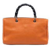 Medium Calfskin Bamboo Shopper Satchel