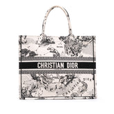 Large Canvas Embroidered Zodiac Toile De Jouy Book Tote
